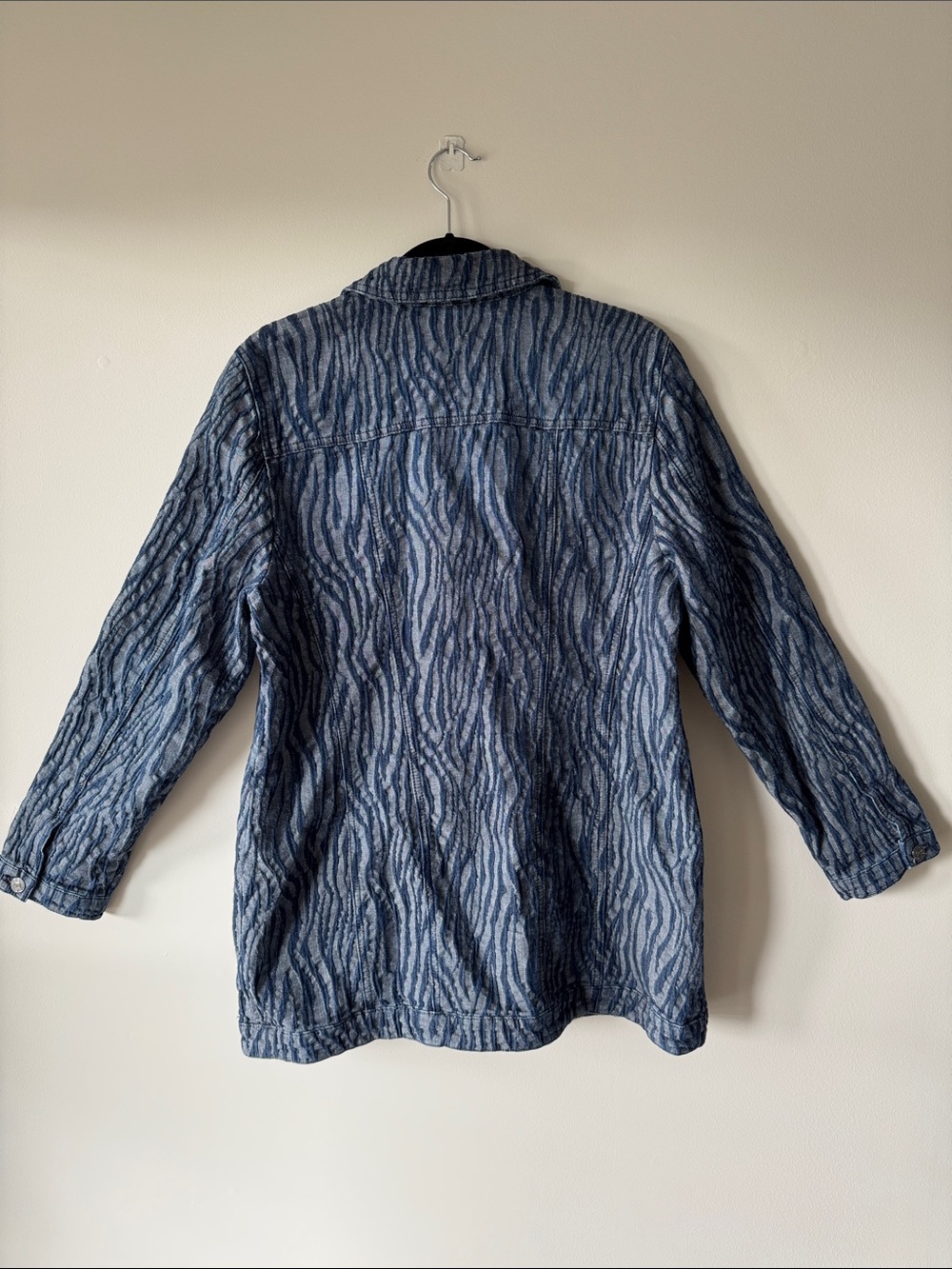 Chico's Blue Patterned Button-Up Jacket - Picture 3 of 12